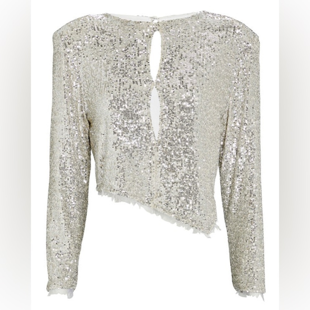 NONCHALANT LABEL, Asymmetrical Sequin Top Size M - Picture 5 of 14